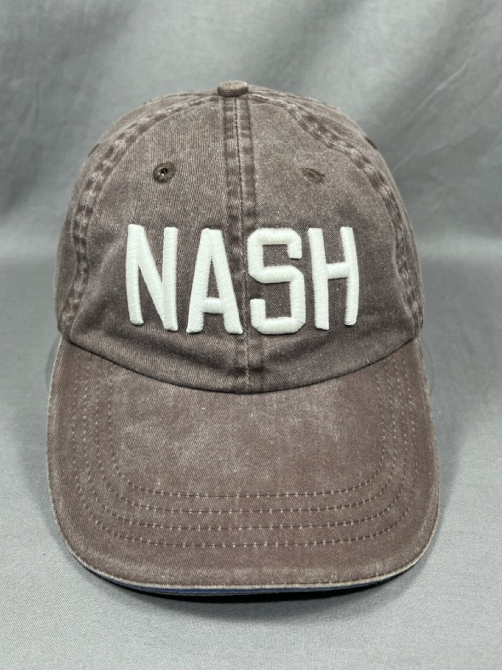 Nash Collection Strapback Hat Cap Brown Distressed Adjustable Souvenir Dad Mens